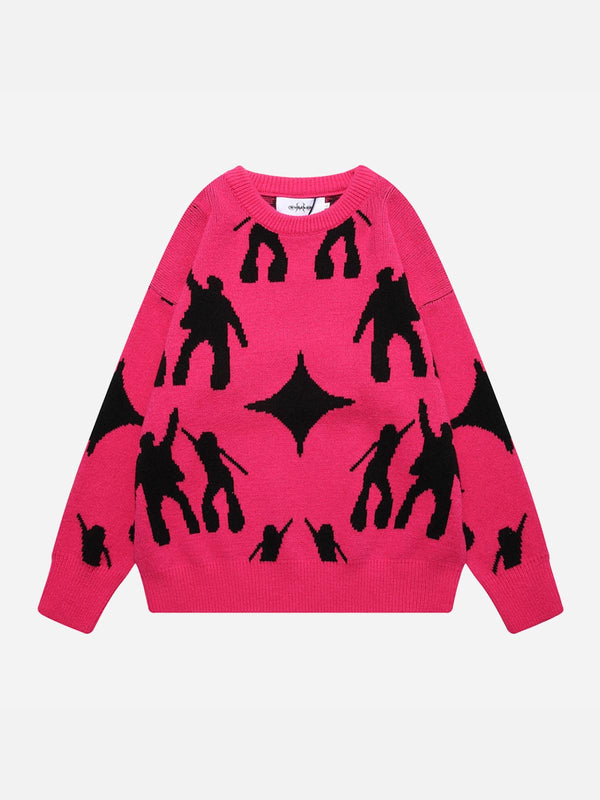ABSTRACT SHADOW PRINT SWEATER