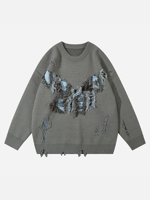 FRINGED BUTTERFLY SWEATER