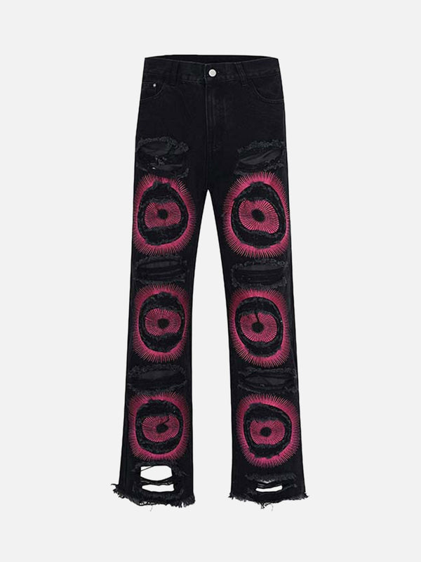ABSTRACT PATTERN PRINTED JEANS