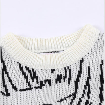 "GOOD THINGS" PRINTED KNITTED SWEATER