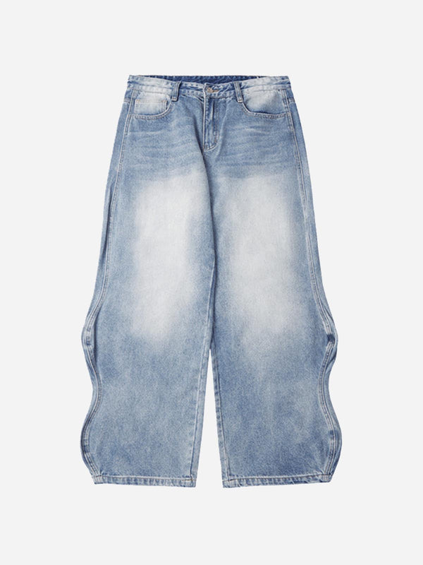 WASHED WAVE WIDE LEG JEANS