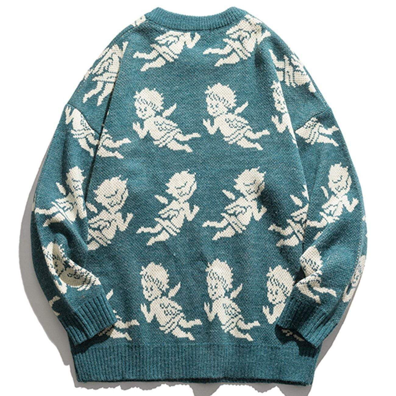 ANGEL BABY PATTERN KNITTED SWEATER