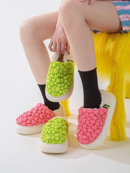 CANDY COLOR PUFFS SLIPPERS