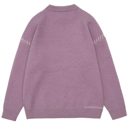 LETTER PRINT KNITTED SWEATER